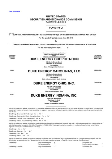 Vorschaubild Duke Energy 10-Q Quartalsbericht 2010 