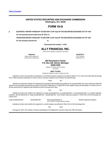 Thumbnail Ally Financial 10-Q Quarterly Report FY 
