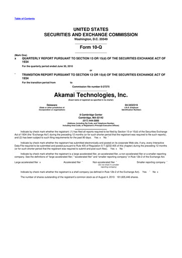 Thumbnail Akamai
 10-Q Quarterly Report FY2010 