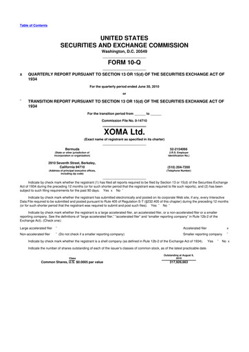 Thumbnail XOMA Royalty 10-Q Quarterly Report FY 
