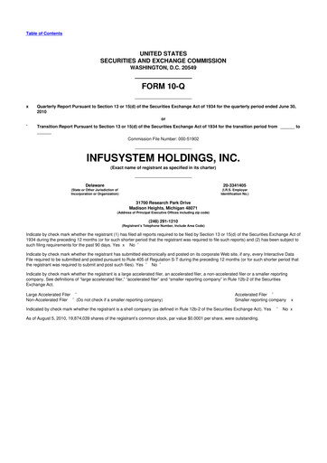 Thumbnail InfuSystem 10-Q Quarterly Report FY 