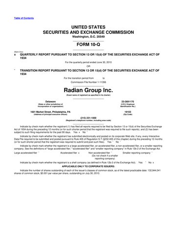 Thumbnail Radian Group
 10-Q Quarterly Report FY 