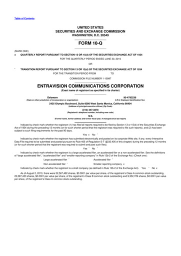 Thumbnail Entravision Communications
 10-Q Quarterly Report FY 