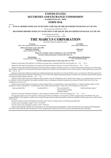 Thumbnail Marcus Corporation
 10-K Annual Report 