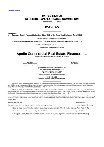 Thumbnail Apollo Commercial Real Estate Finance 10-Q Quarterly Report FY 