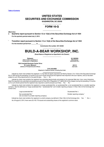 Thumbnail Build-A-Bear Workshop 10-Q Quarterly Report FY 