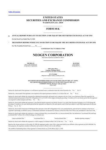 Thumbnail Neogen 10-K Annual Report 