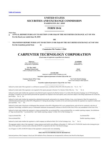 Thumbnail Carpenter Technology 10-K Annual Report 