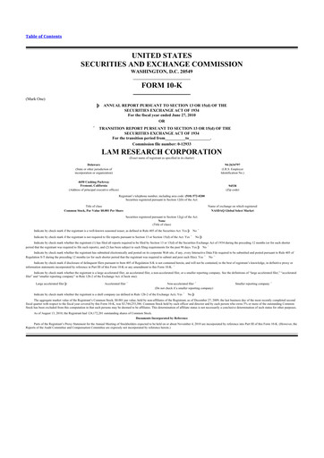 Thumbnail Lam Research 10-K Annual Report 