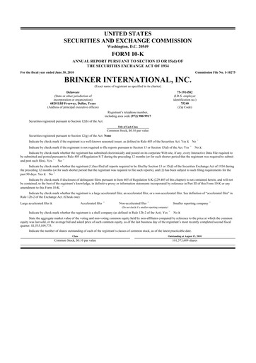 Thumbnail Brinker International
 10-K Annual Report 