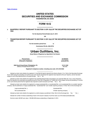 Thumbnail Urban Outfitters
 10-Q Quarterly Report FY2011 