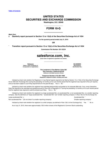 Vorschaubild Salesforce 10-Q Quartalsbericht 2011 