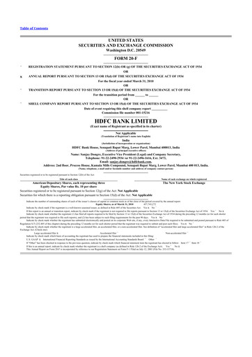 Thumbnail HDFC Bank 20-F Annual Report 2010