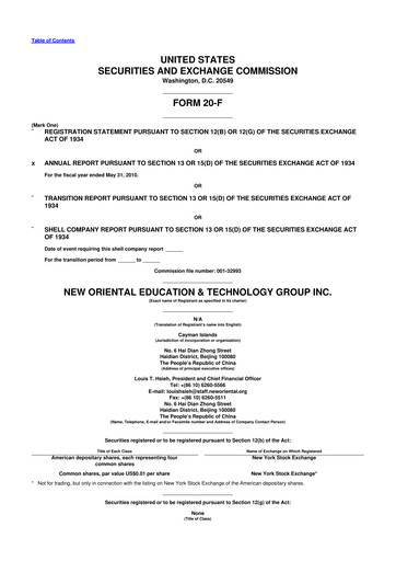 Vorschaubild New Oriental 20-F Jahresbericht 