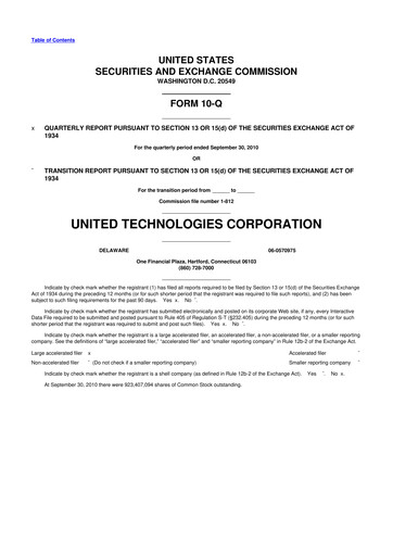 Thumbnail RTX 10-Q Quarterly Report FY2010 