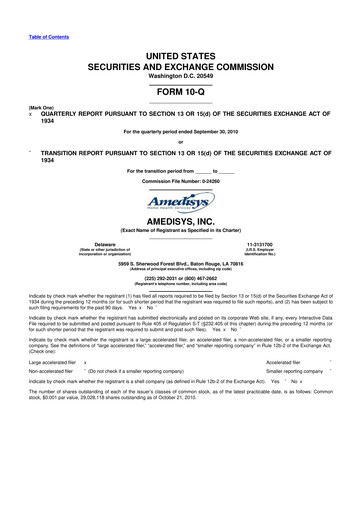 Thumbnail Amedisys 10-Q Quarterly Report FY2010 