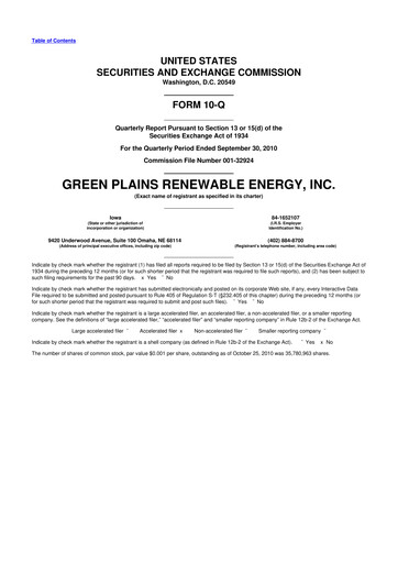 Thumbnail Green Plains 10-Q Quarterly Report FY 