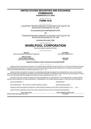 Thumbnail Whirlpool 10-Q Quarterly Report FY 