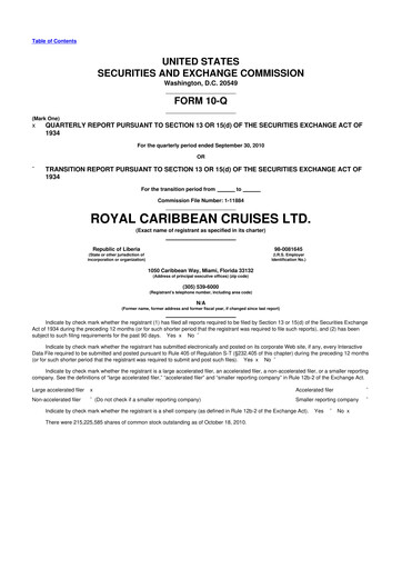 Vorschaubild Royal Caribbean Group 10-Q Quartalsbericht  