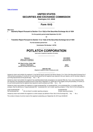 Thumbnail PotlatchDeltic
 10-Q Quarterly Report FY 