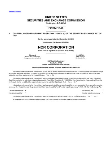 Vorschaubild NCR Voyix Corporation 10-Q Quartalsbericht 2010 