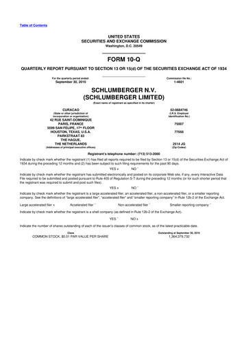 Vorschaubild SLB (Schlumberger) 10-Q Quartalsbericht 2010 