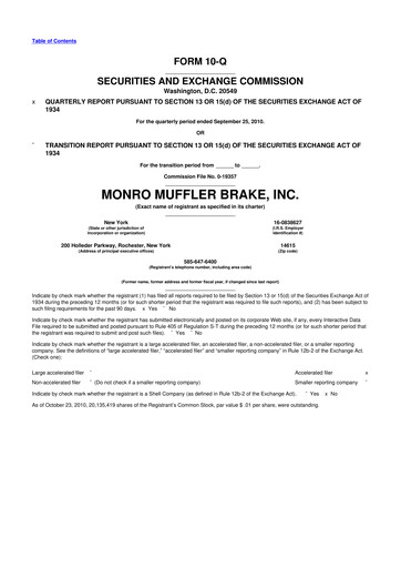 Thumbnail Monro 10-Q Quarterly Report FY 