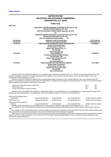 Miniature PSEG 10-Q Rapport trimestriel 2010 