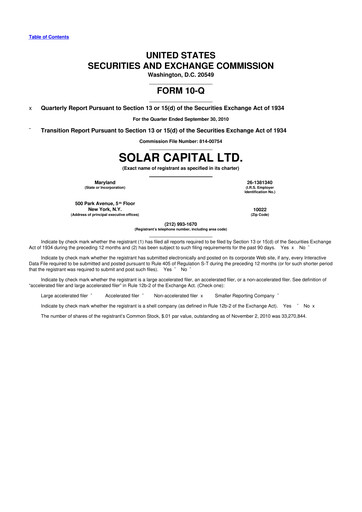Vorschaubild SLR Investment 10-Q Quartalsbericht  