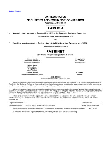 Thumbnail Fabrinet
 10-Q Quarterly Report FY 