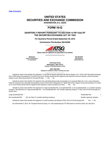 Thumbnail Air Transport Services Group 10-Q Quarterly Report FY 