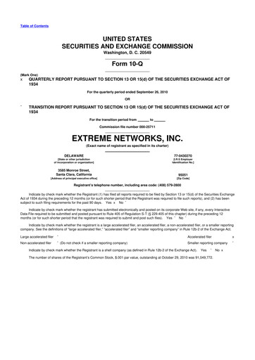 Thumbnail Extreme Networks
 10-Q Quarterly Report FY 