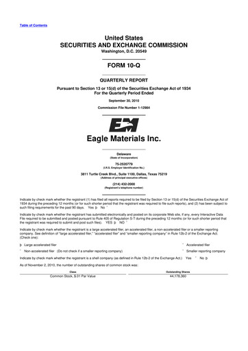 Thumbnail Eagle Materials
 10-Q Quarterly Report FY2011 