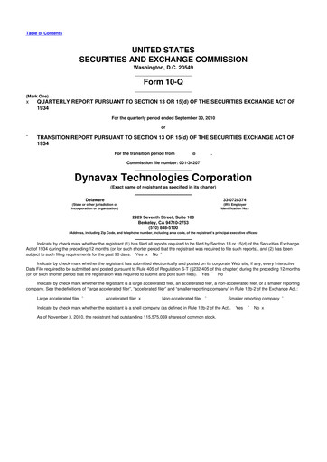 Thumbnail Dynavax Technologies
 10-Q Quarterly Report FY 