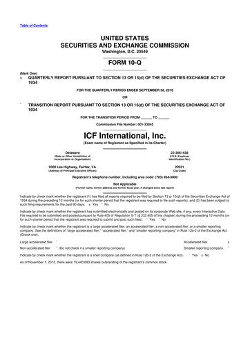 Thumbnail ICF International 10-Q Quarterly Report FY 