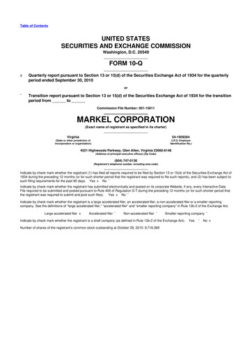 Thumbnail Markel Group 10-Q Quarterly Report FY2010 