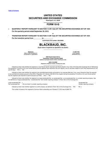 Thumbnail Blackbaud 10-Q Quarterly Report FY2010 