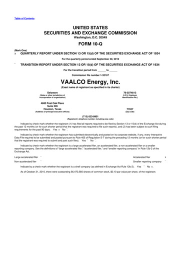 Thumbnail Vaalco Energy
 10-Q Quarterly Report FY 