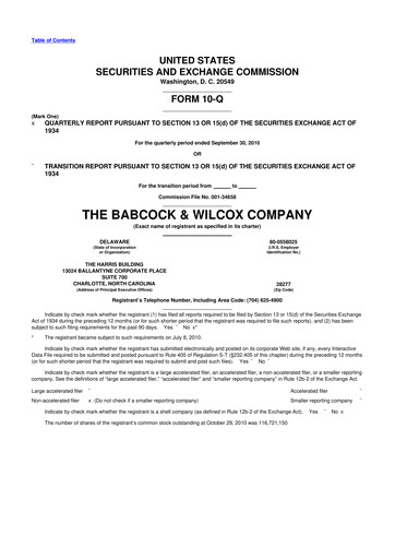 Vorschaubild BWX Technologies
 10-Q Quartalsbericht  