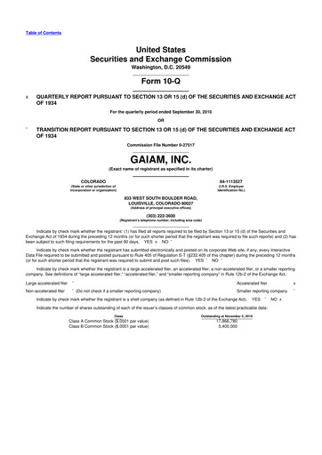 Thumbnail Gaia 10-Q Quarterly Report FY 