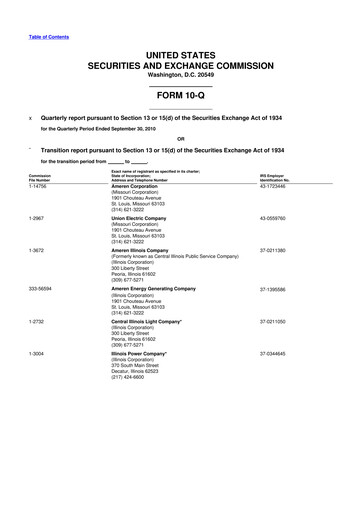 Thumbnail Ameren
 10-Q Quarterly Report FY2010 