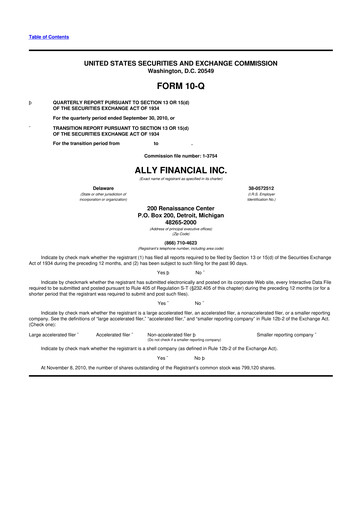 Thumbnail Ally Financial 10-Q Quarterly Report FY 