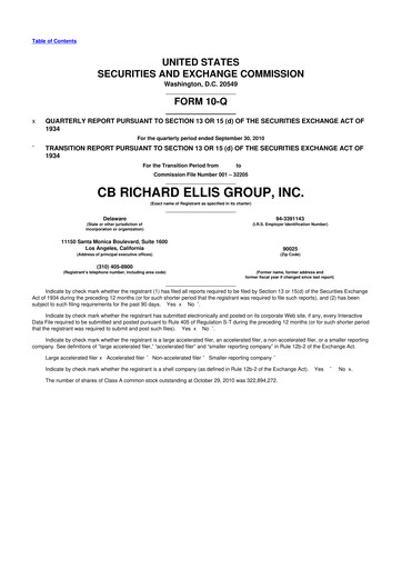 Miniature CBRE Group
 10-Q Rapport trimestriel 2010 