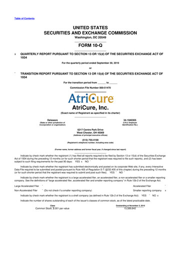 Thumbnail AtriCure 10-Q Quarterly Report FY 