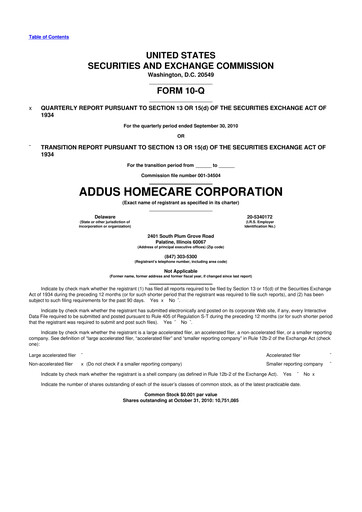 Vorschaubild 
Addus HomeCare 10-Q Quartalsbericht  