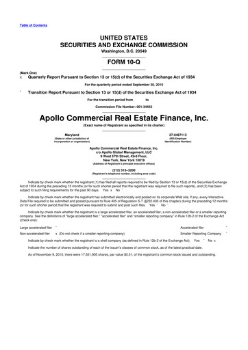 Thumbnail Apollo Commercial Real Estate Finance 10-Q Quarterly Report FY 