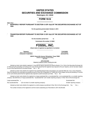Thumbnail Fossil Group 10-Q Quarterly Report FY2010 