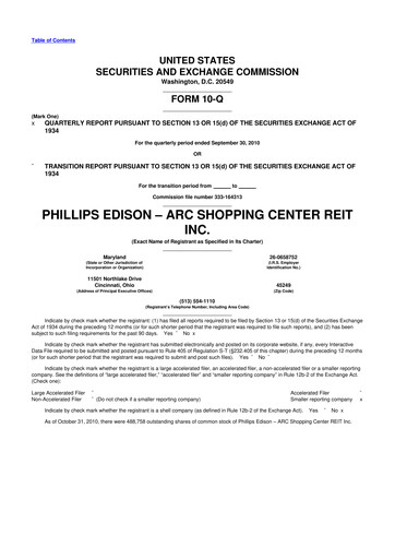 Thumbnail Phillips Edison & Company 10-Q Quarterly Report FY 