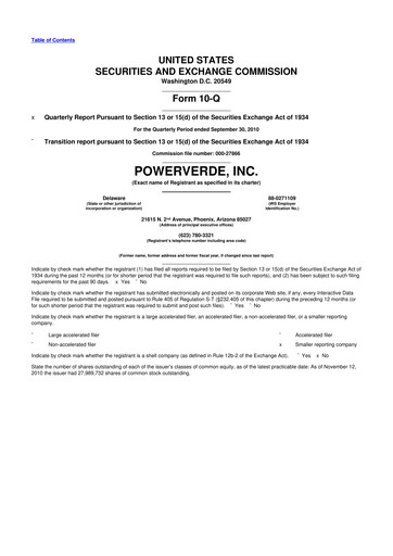 Miniature 374Water 10-Q Rapport trimestriel  