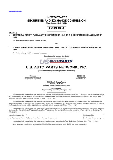 Thumbnail CarParts.com
 10-Q Quarterly Report FY 